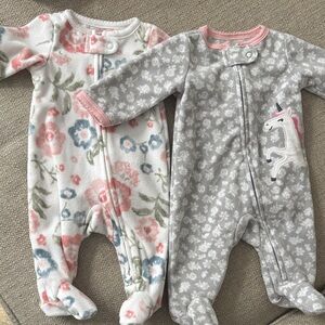 Two Carter's Footie Pajamas